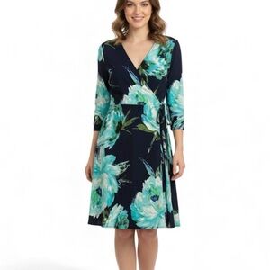 Sami+Dani floral surplice neck dress wrap in front size 12 (3x$15)